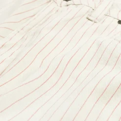 Hosen*Dime Classic Relaxed Denim Pants Warm White Striped