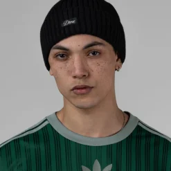 Beanies*Dime Cursive Fold Beanie Black / Cream