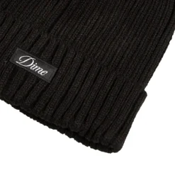 Beanies*Dime Cursive Fold Beanie Black