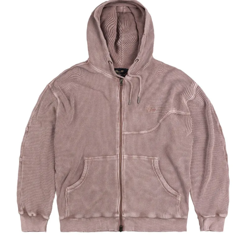 Hoodies*Dime Premium Waffle Zip Hoodie Faded Mauve