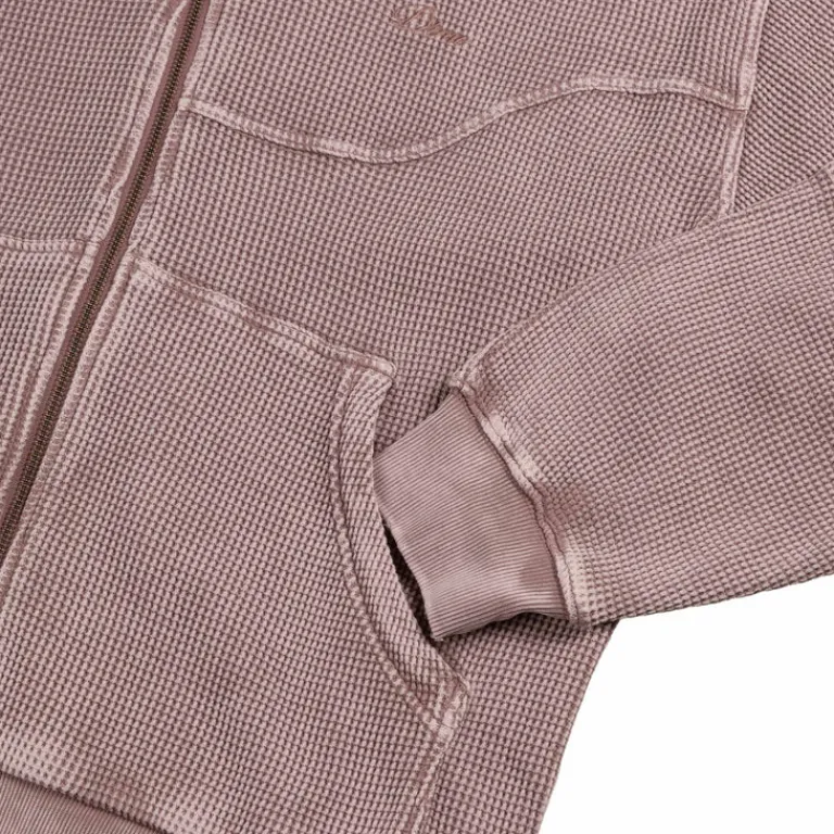 Hoodies*Dime Premium Waffle Zip Hoodie Faded Mauve