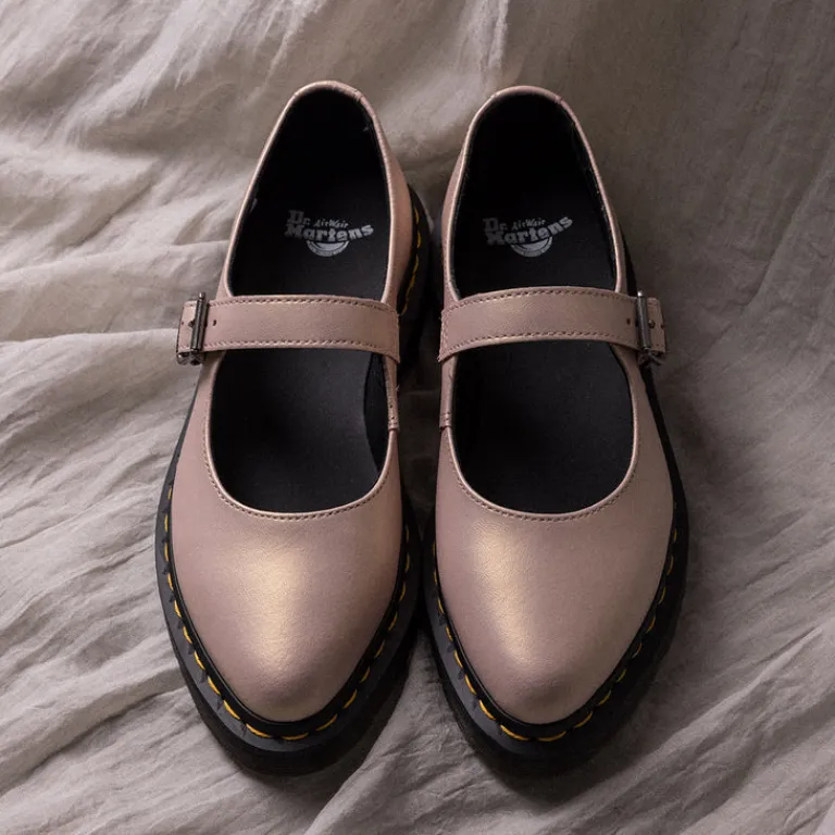 Leder Sneaker|Ballerinas*Dr. Martens Elphie Mary Jane Powder Pink / Gold Shift