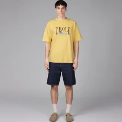 T-Shirts*Drole de Monsieur Le T-Shirt Tennis Court Light Yellow