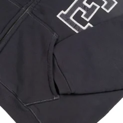 Hoodies*ERL Varisity Oversized Zip-Up Hoodie Black