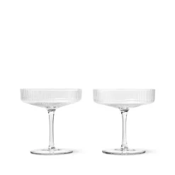 Geschirr|Küche*Ferm Living Ripple Champagne Saucers Clear