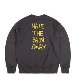 Crewnecks*Fucking Awesome Hate The Pain Away Crewneck Charcoal