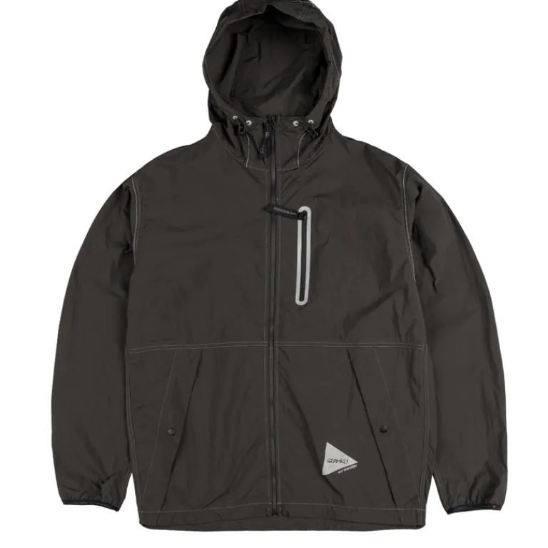 Jacken*Gramicci x And Wander Brushed Nylon Jacket Charcoal
