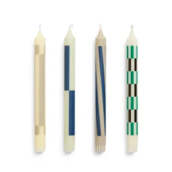 Kerzen & Raumdüfte*HAY Pattern Candle Set of 4 Cream / Dark