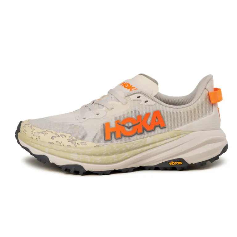 Vegane Sneaker|Outdoor Sneaker*HOKA Speedgoat 6 White / Neon Tangerine