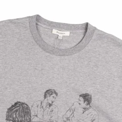 T-Shirts*JW Anderson Cafe Scene Printed T-Shirt Mid Grey Melange
