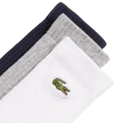 Socken*Lacoste High Cut Socks 3-Pack Grey Chin / White / Navy Blue