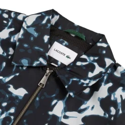 Jacken*Lacoste Print Motif Water-Repellent Windbreaker Black / Blue / Light Grey