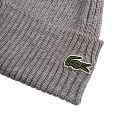 Beanies*Lacoste Rib Knit Beanie Grey Chine