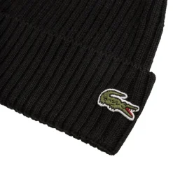 Beanies*Lacoste Rib Knit Beanie Black