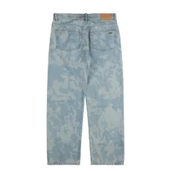 Hosen*Lacoste Straight Leg Print Motif Denim Jeans Washed Bleach