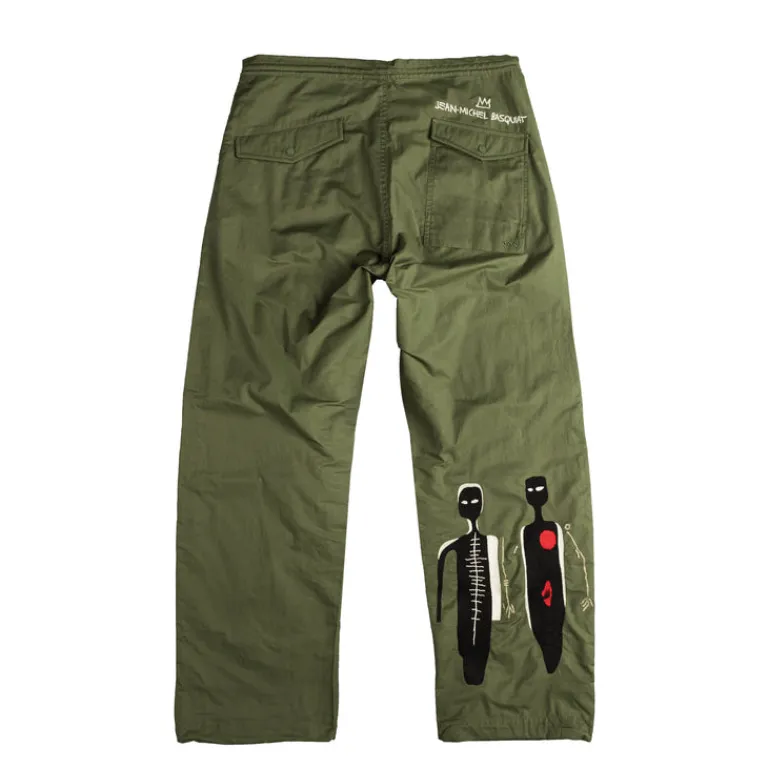 Hosen*Maharishi x Jean-Michel Basquiat Nu-Nile Loose Snopants Olive