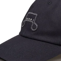 Caps & Bucket Hats*Marni Baseball Cap With Embroidered Logo Black