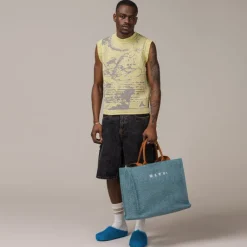 Taschen*Marni Cotton Shopping Bag Opal / Moca
