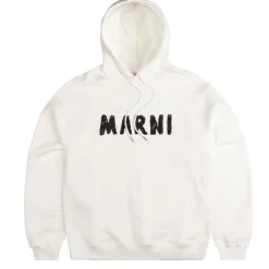 Hoodies*Marni Crayon Logo Print Sweatshirt Natural White