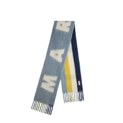 Schals*Marni Logo and Stripe Mohair Scarf Aquamarine