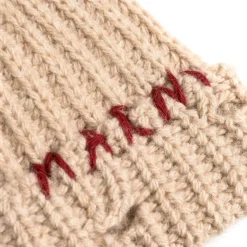 Beanies*Marni Ribbed Beanie Whit Hand Stitched Logo Moccasin