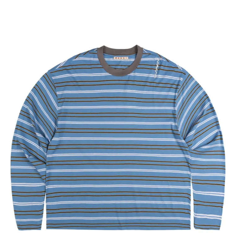 T-Shirts*Marni Striped Longsleeve Jersey Blue Lilac
