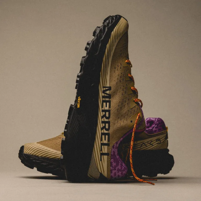 Vegane Sneaker|Laufschuhe*Merrell Agility Peak 5 Kahki / Dewberry