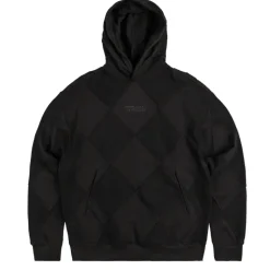 Hoodies*Metalwood Diamond Terry Hooded Sweatshirt Black