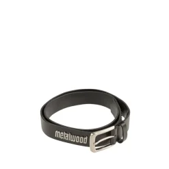 Gürtel*Metalwood Metal Logo Leather Studded Belt Black