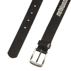 Gürtel*Metalwood Metal Logo Leather Studded Belt Black