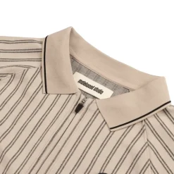 T-Shirts*Metalwood Ribbed LS Polo Tan