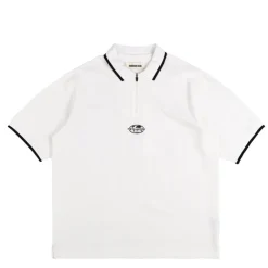 T-Shirts*Metalwood World Class Zip Polo White