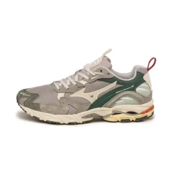 Leder Sneaker|Retro Runner*Mizuno Wave Rider 10 Opal Gray / Pristine / Bistro Green