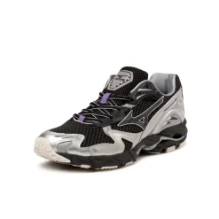 Leder Sneaker|Retro Runner*Mizuno Wave Rider 10 *Millennium* Black / Black Sand / Purple Haze