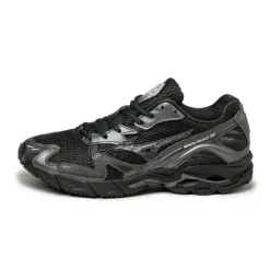 Leder Sneaker|Retro Runner*Mizuno Wave Rider 10 Sport Black Sand / Black Sand / Metallic Gray