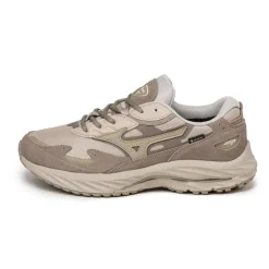 Leder Sneaker|Wasserdichte Sneaker*Mizuno Wave Rider Beta GTX Silver Cloud / Vintage Khaki / GE Gold