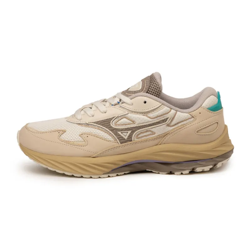 Leder Sneaker|Retro Runner*Mizuno Wave Rider Beta Premium Summer Sand / Vintage Khaki / Cedar