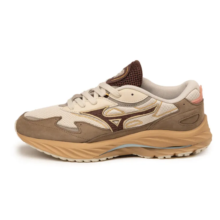 Leder Sneaker|Retro Runner*Mizuno Wave Rider Beta Premium Vintage Khaki / Chicory Coffee / Lantana