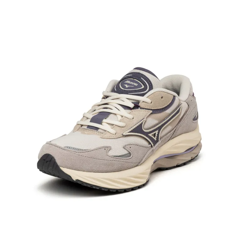Leder Sneaker|Retro Runner*Mizuno Wave Rider Beta 1st White Sand / Graystone / Opal Gray