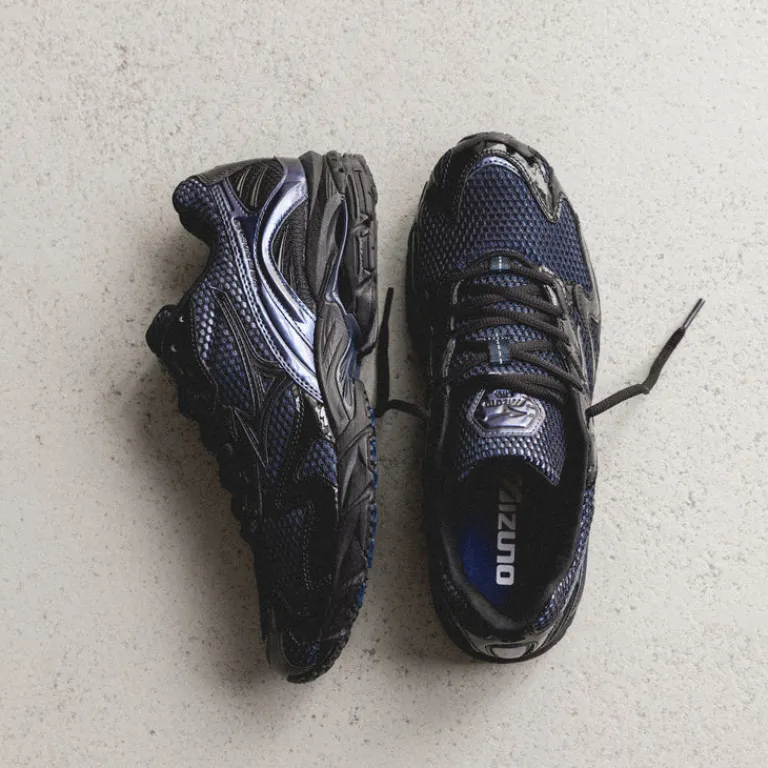 Leder Sneaker|Retro Runner*Mizuno x END. Wave Rider 10 Estate Blue / Black Beaut