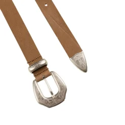 Gürtel*Molebo Embossed Hardware Leather Belt Dusted Brown