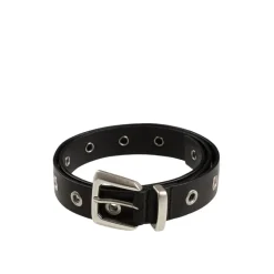 Gürtel*Molebo Metal Leather Belt Black Leather