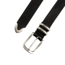 Gürtel*Molebo Refined Double Loop Leather Belt Black