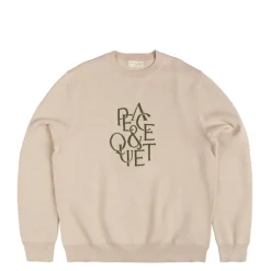Knitwear|Crewnecks*Museum of Peace & Quiet Serif Jacquard Sweater Bone