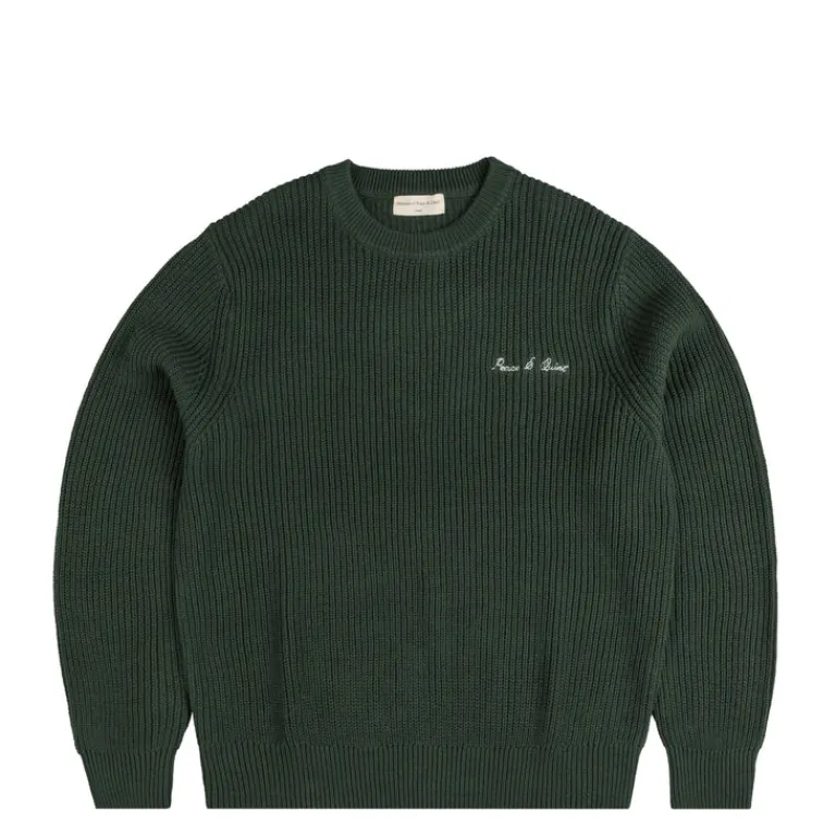 Knitwear*Museum of Peace & Quiet Signature Rib Knit Sweater Forest