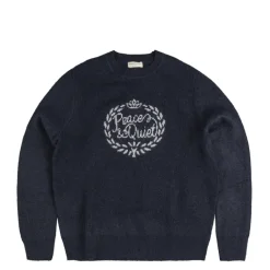 Knitwear*Museum of Peace & Quiet Wreath Mohair Sweater Navy