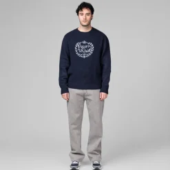 Knitwear*Museum of Peace & Quiet Wreath Mohair Sweater Navy