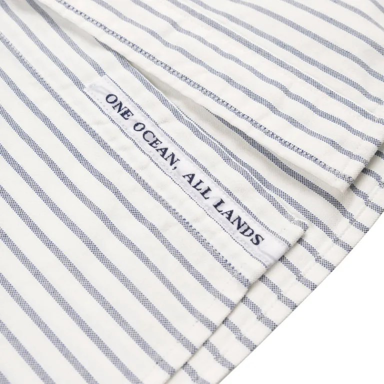 Hemden*Nanamica Button Down Stripe Wind Shirt White