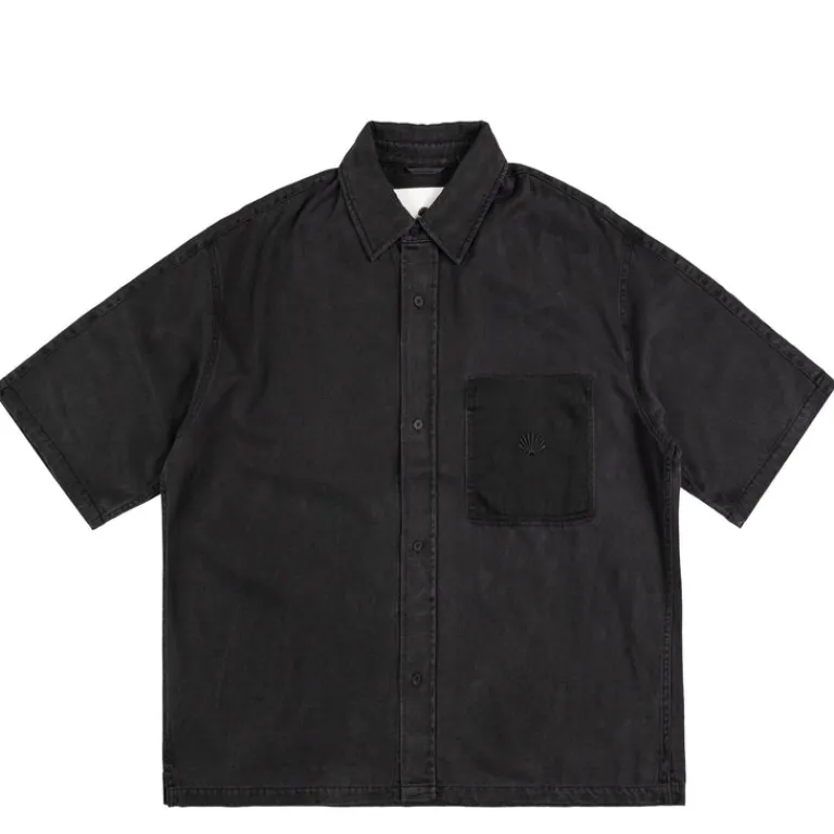Hemden*New Amsterdam Surf Association Denim Shirt Washed Black