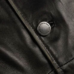 Jacken*New Amsterdam Surf Association Leather Jacket Boxy Fit Washed Black